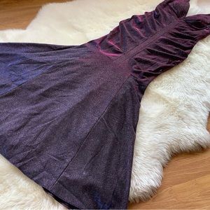 St. John Iridescent Ruched Evening Gown Dress Size 12 Metallic